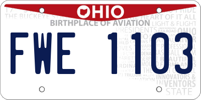 OH license plate FWE1103