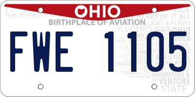 OH license plate FWE1105