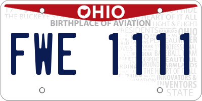 OH license plate FWE1111