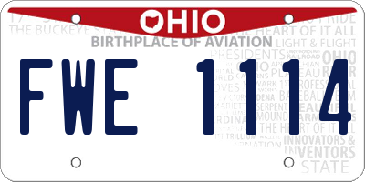 OH license plate FWE1114