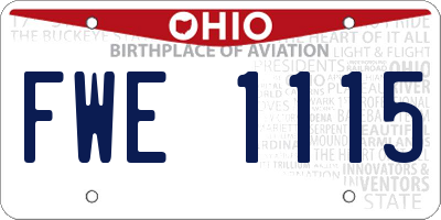 OH license plate FWE1115