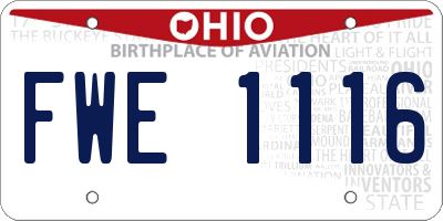 OH license plate FWE1116
