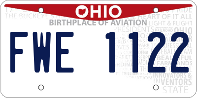 OH license plate FWE1122