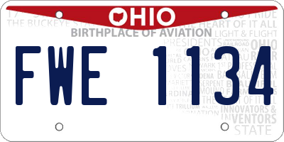 OH license plate FWE1134