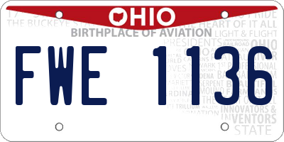 OH license plate FWE1136