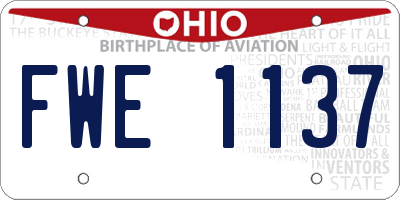 OH license plate FWE1137