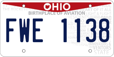 OH license plate FWE1138