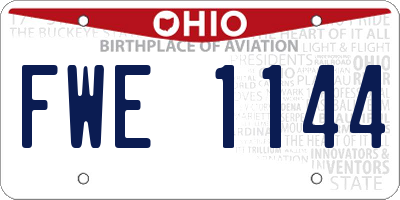 OH license plate FWE1144