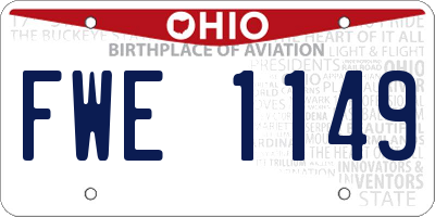 OH license plate FWE1149