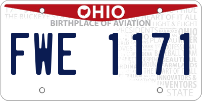 OH license plate FWE1171