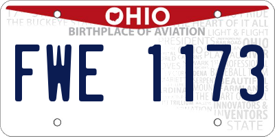 OH license plate FWE1173