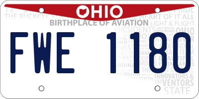 OH license plate FWE1180