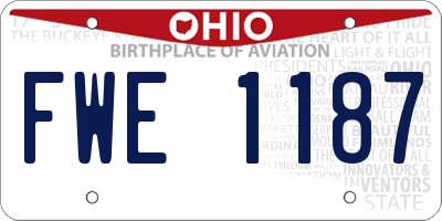 OH license plate FWE1187