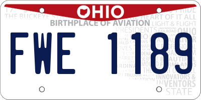 OH license plate FWE1189