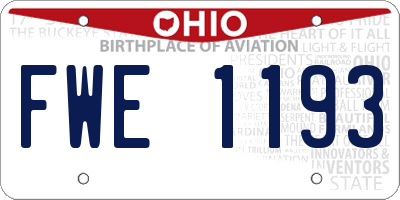 OH license plate FWE1193