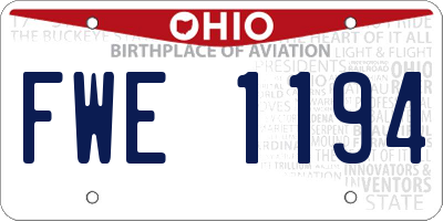 OH license plate FWE1194