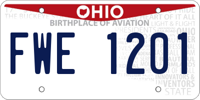 OH license plate FWE1201