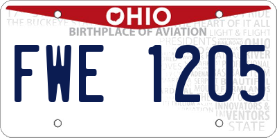 OH license plate FWE1205