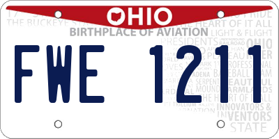 OH license plate FWE1211