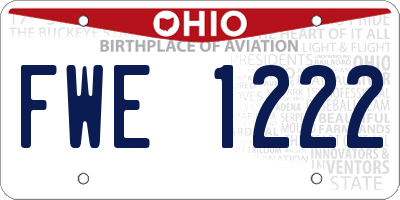OH license plate FWE1222