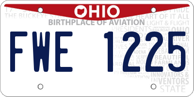 OH license plate FWE1225