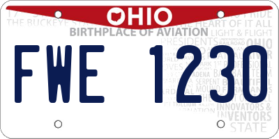 OH license plate FWE1230