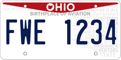 OH license plate FWE1234