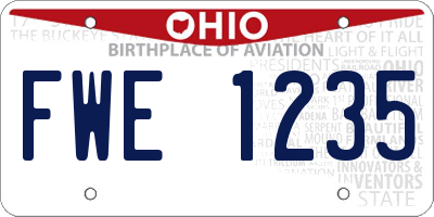 OH license plate FWE1235