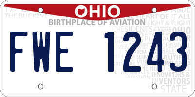 OH license plate FWE1243