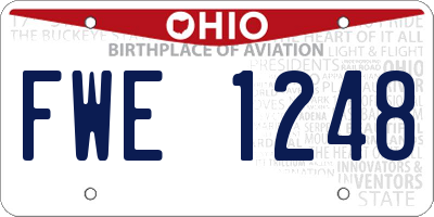 OH license plate FWE1248
