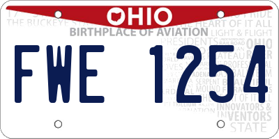 OH license plate FWE1254