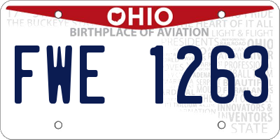 OH license plate FWE1263