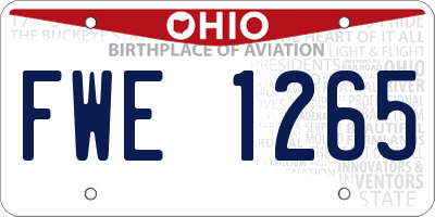 OH license plate FWE1265