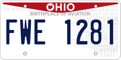 OH license plate FWE1281
