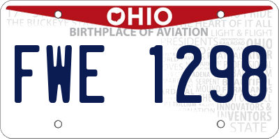 OH license plate FWE1298