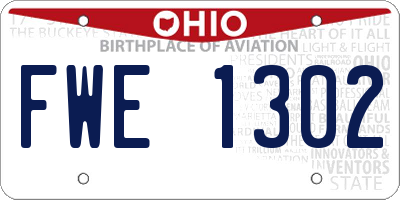 OH license plate FWE1302