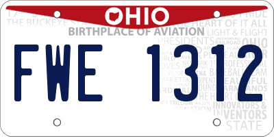 OH license plate FWE1312