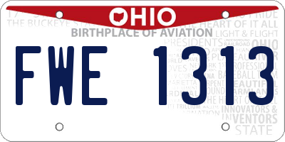 OH license plate FWE1313
