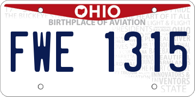 OH license plate FWE1315