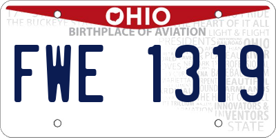 OH license plate FWE1319