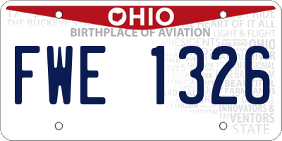OH license plate FWE1326