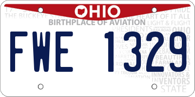 OH license plate FWE1329