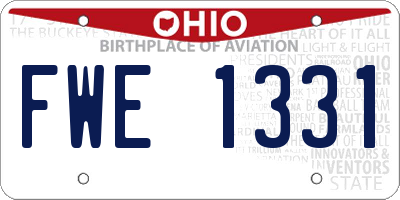OH license plate FWE1331