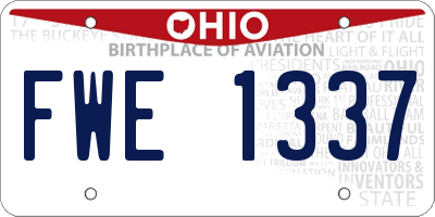 OH license plate FWE1337