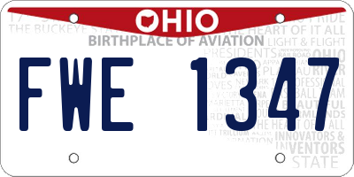OH license plate FWE1347