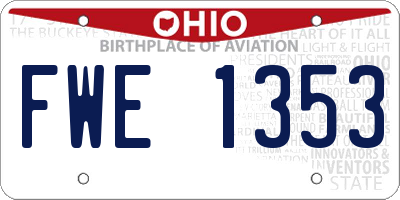 OH license plate FWE1353