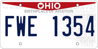 OH license plate FWE1354