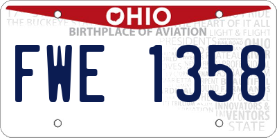 OH license plate FWE1358