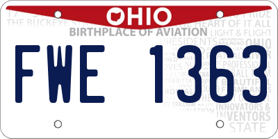 OH license plate FWE1363