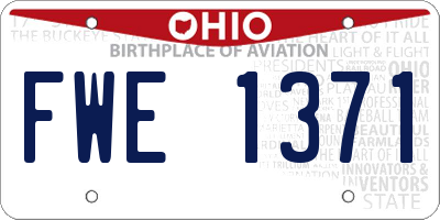 OH license plate FWE1371